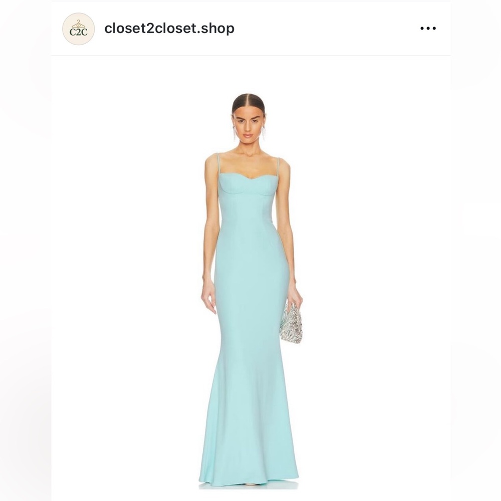 Katie May Mint Blue Spaghetti-Strap Mermaid Gown
